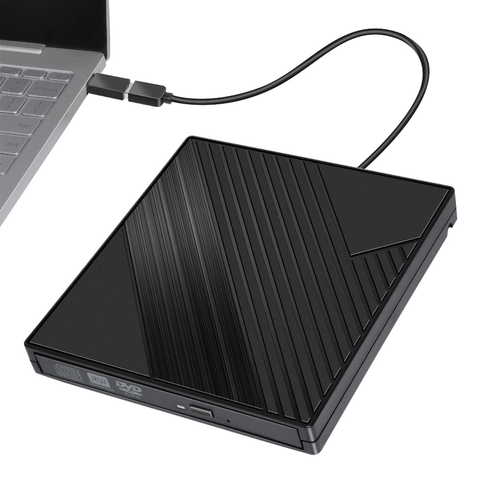 Lecteur de graveur de DVD ROM / CD ROM externe portable 12,7 mm USB3.0 et port de type c externe