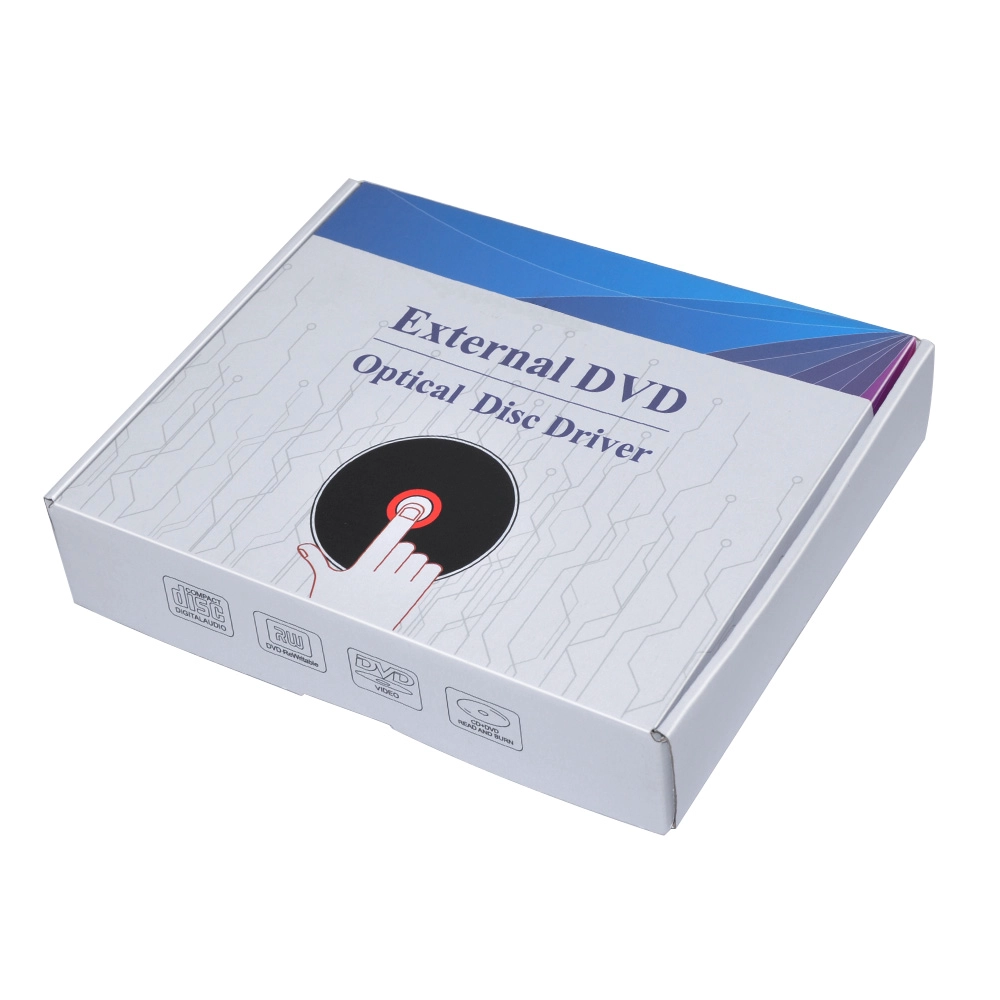 Lecteur de graveur de DVD ROM / CD ROM externe portable 12,7 mm USB3.0 et port de type c externe