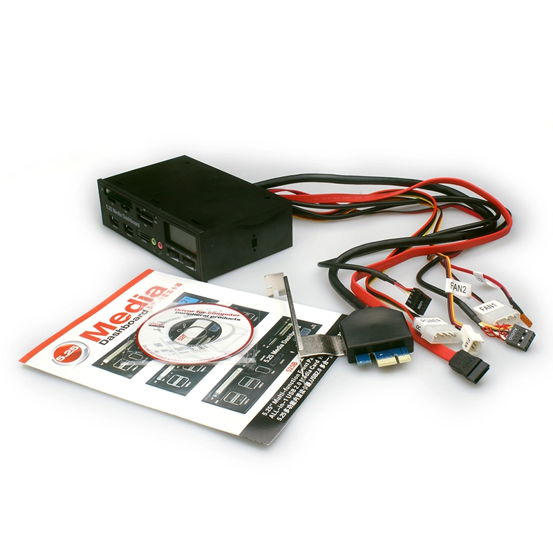 E-SUN 5.25"CD-ROM Multifunctional Media dashboard dash front panel with Sata/e-SATA/ USB2.0/3.0 hub with SD/MMC/MD/MS/XD/TF/M2