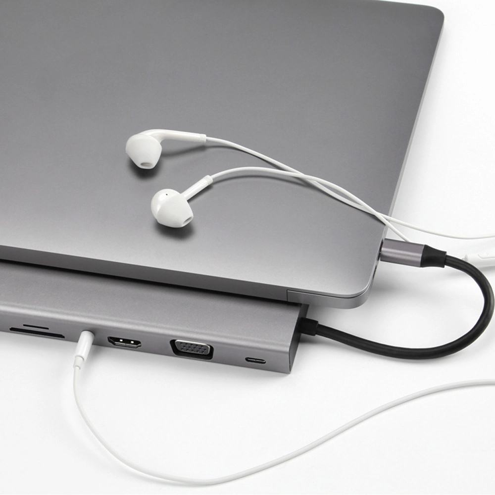 E-Sun 11 in 1 Type-C Hub Docking Adapter to USB C USB3.0 HD MI VGA SD TF PD Converter Extension Dock
