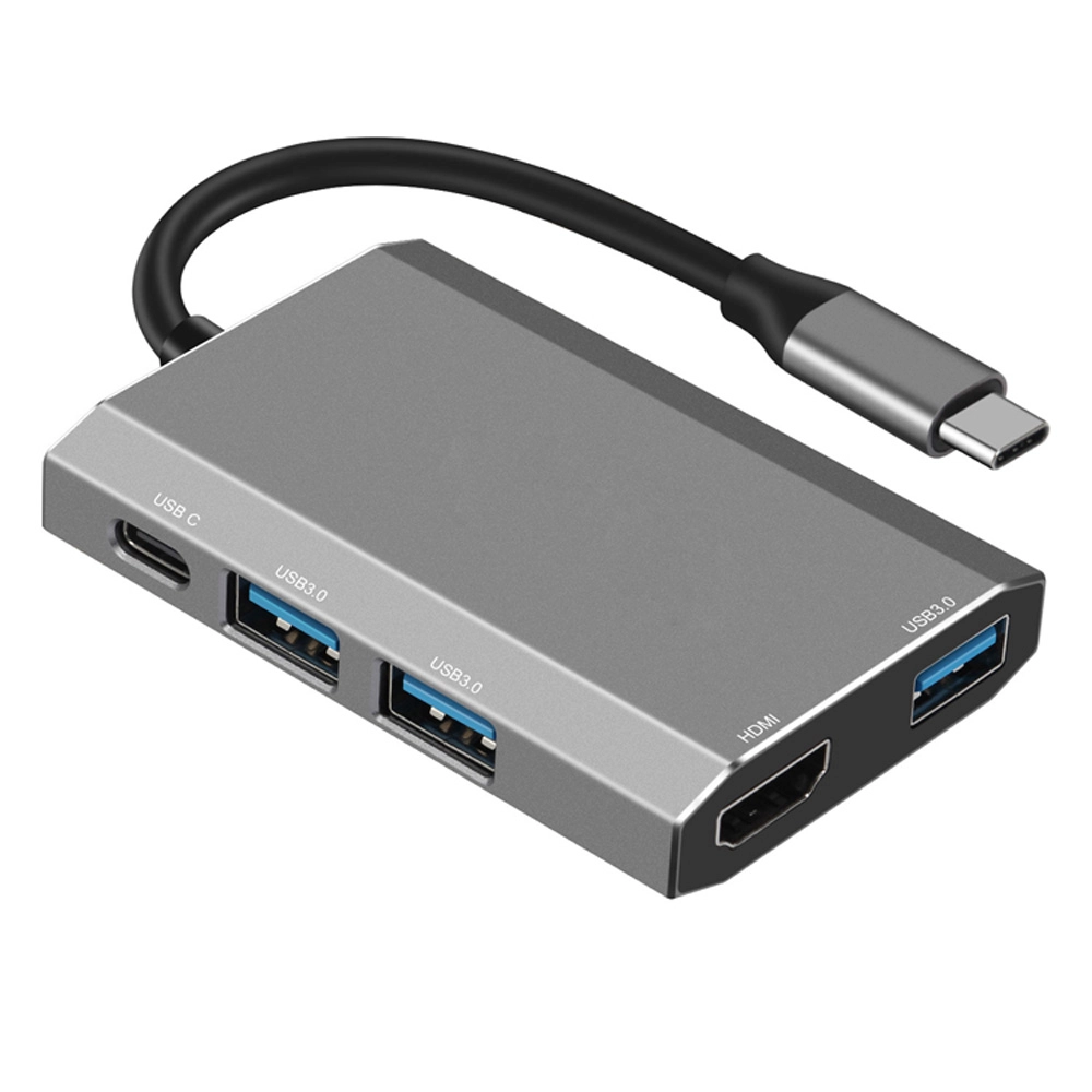 E-Sun Adaptador de acoplamiento de concentrador 5 en 1 tipo C USB C a 3.0 USB 4K UHD HUB para computadora portátil tipo C