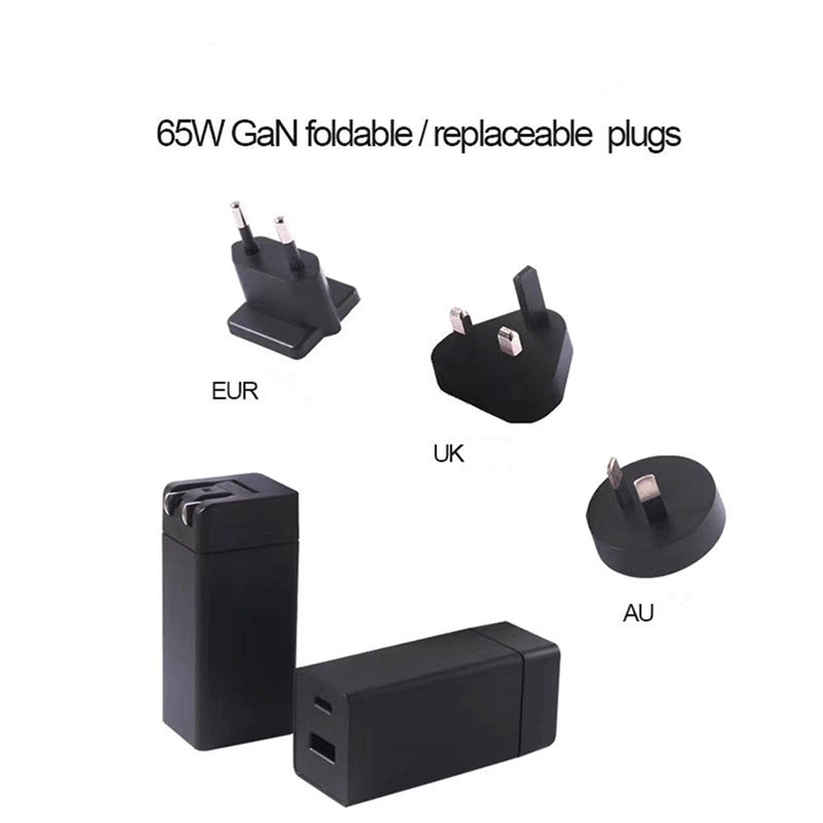 E-Sun 65W 2 port USB C & USB Charger Wall Charger PD 3.0 GaN Tech Type C Fast Charging Adapter for Type C laptop