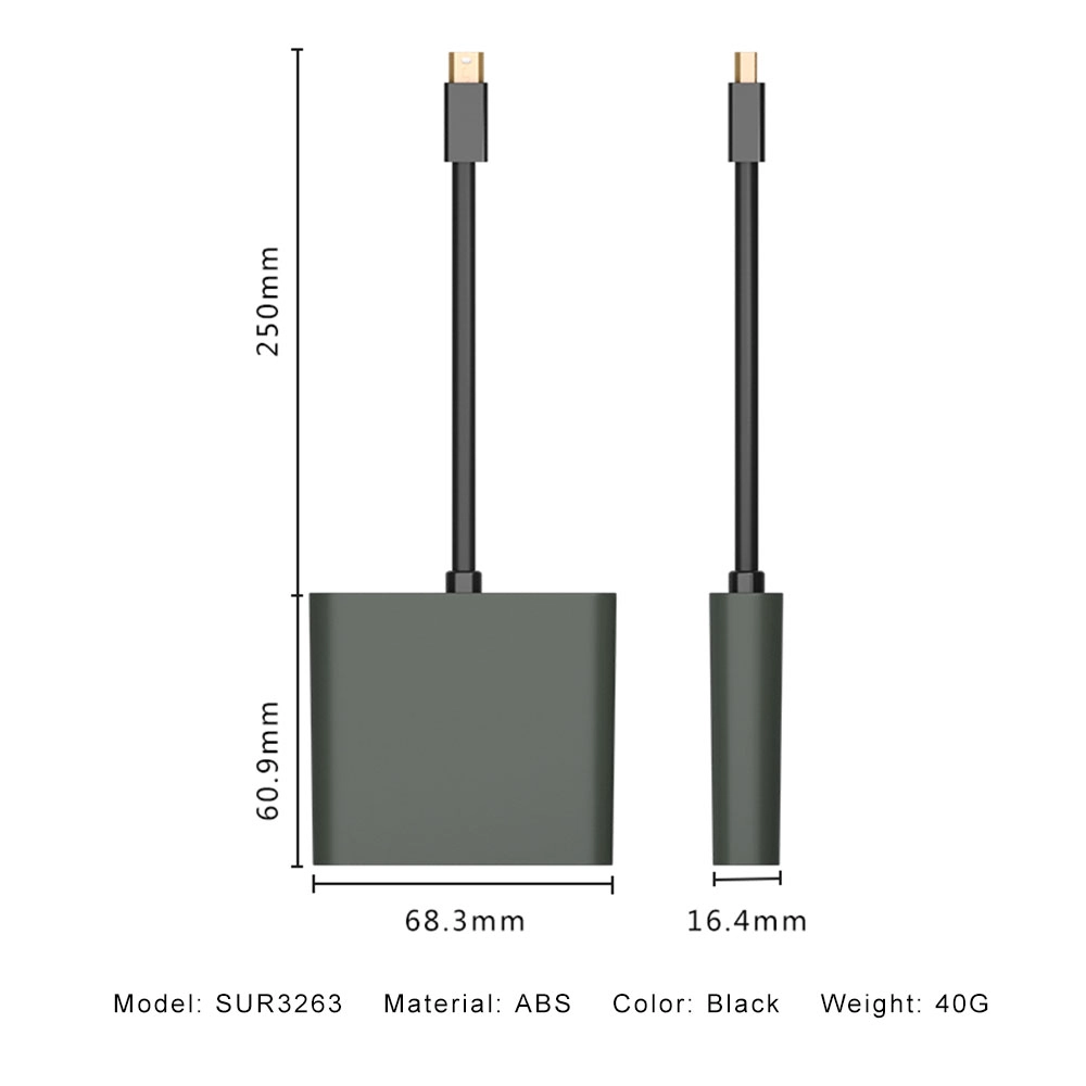 E-Sun Mini DP 3 in 1 Hub Docking Adapter to VGA