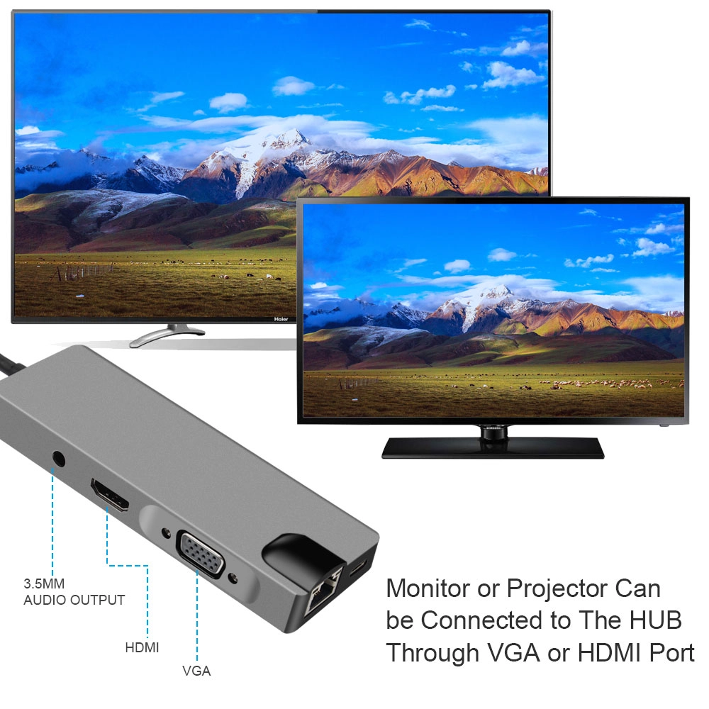 E-Sun Multiport 9 in 1 USB C Hub Adapter for laptop