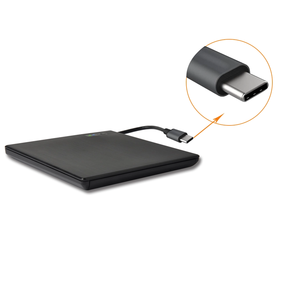 ECD918-C Type-C External DVD Enclosure with Wire Drawing Special Curved Panels