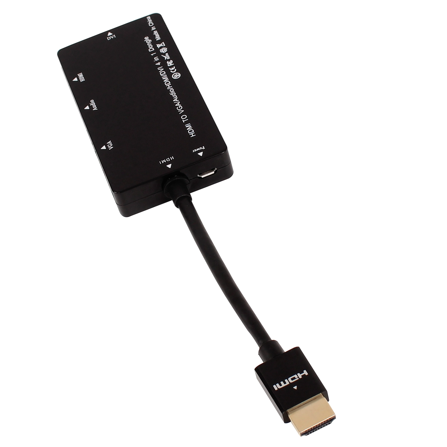Switcher Splitter HDMI, 4 en 1 HDMI a VGA y HDMI y DVI y AUDIO