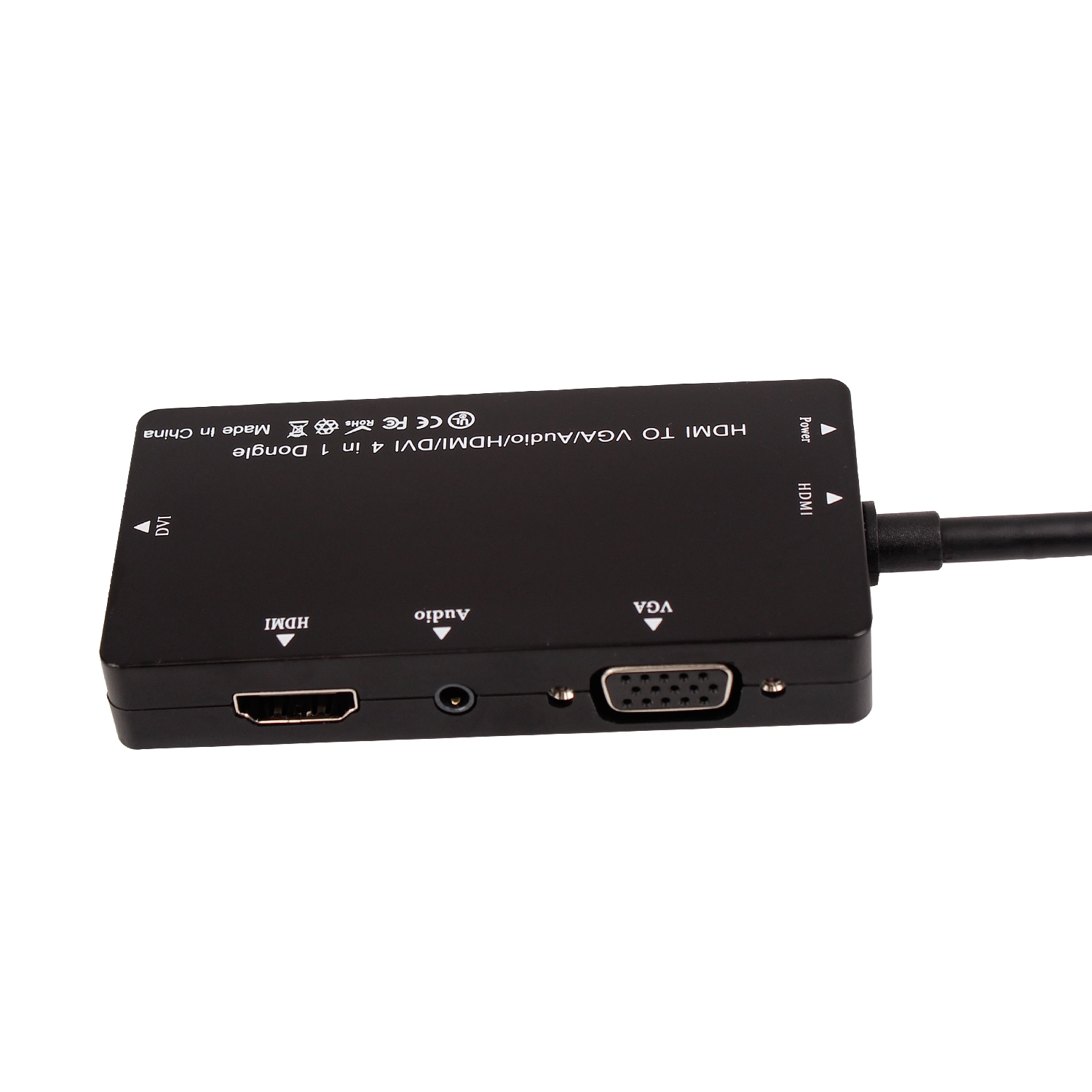 Switcher Splitter HDMI, 4 en 1 HDMI a VGA y HDMI y DVI y AUDIO
