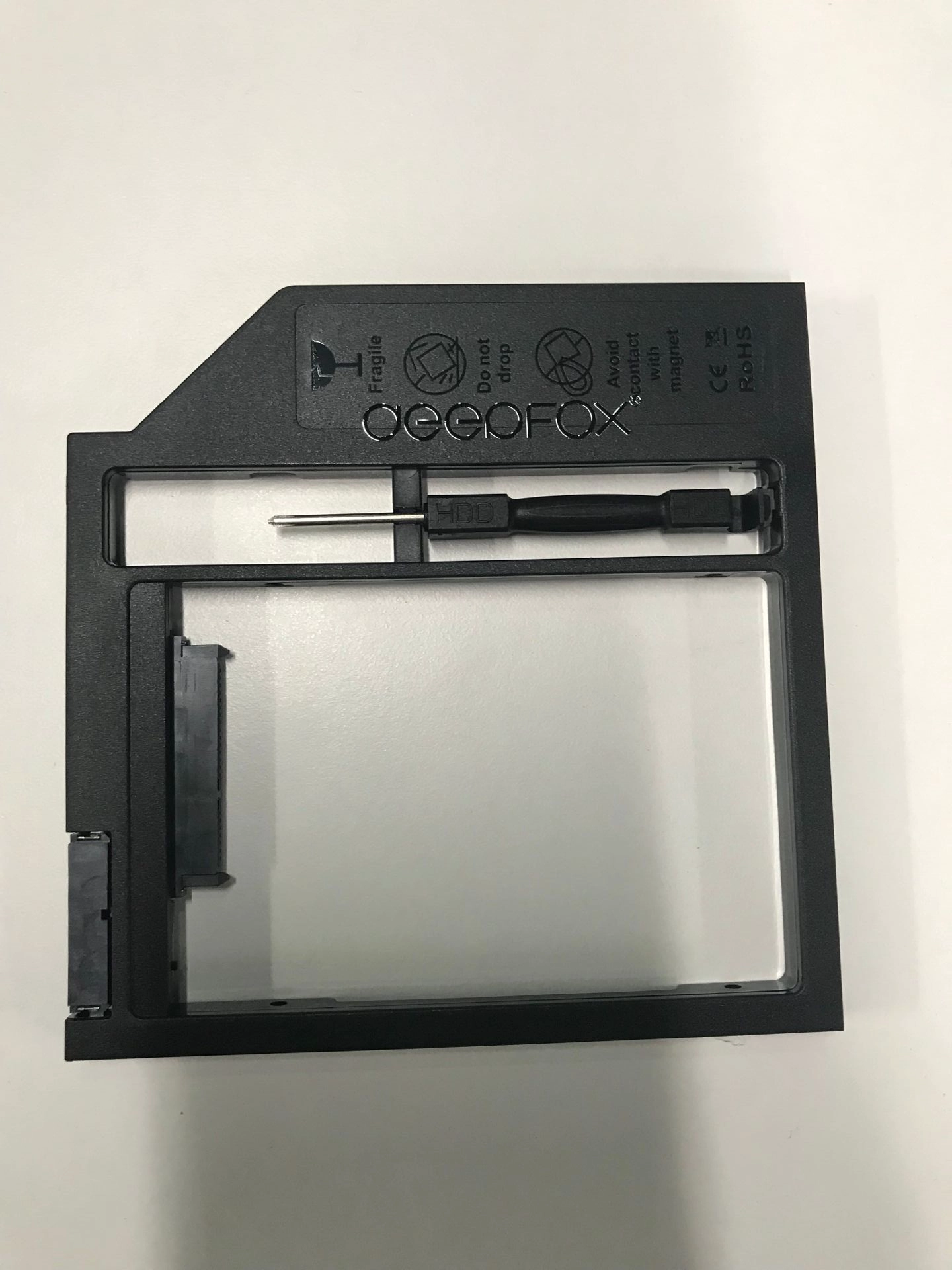 HDS9001-SS 9,5 mm matériel plastique 2ème HDD Caddy avec tournevis