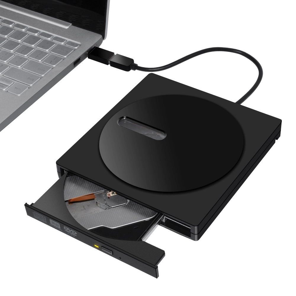 Neuestes externes externes 12,7-mm-USB3.0- und Typ-c-Adapter-externes DVDRW-Brennerlaufwerk