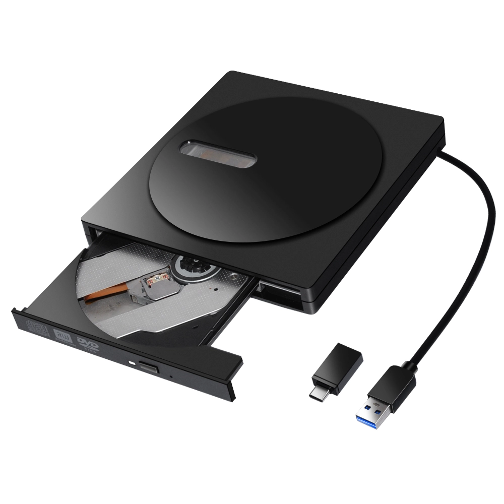 Neuestes externes externes 12,7-mm-USB3.0- und Typ-c-Adapter-externes DVDRW-Brennerlaufwerk