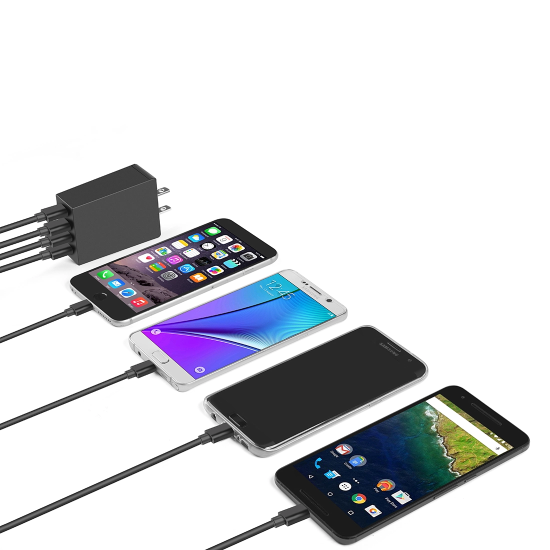 QC 3.0 тип-C x2 4-порт USB 50В высокопроизводительное зарядное устройство