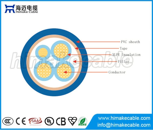 موصل الألومنيوم XLPE معزولة السلطة الكابل 0.6/1KV