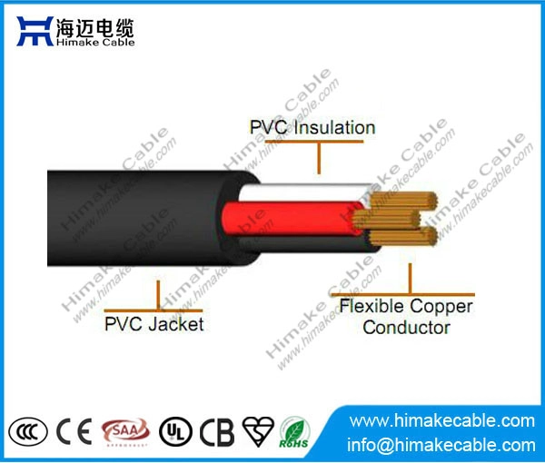 Condutor de cobre flexível com isolamento de PVC e jaqueta de PVC cabo TSJ 300V