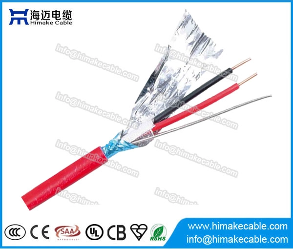 Shielded red fire alarm cable 250V/250V