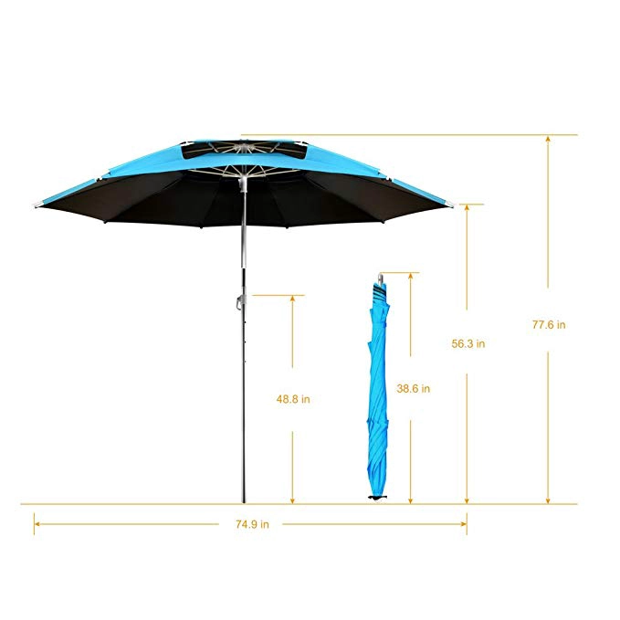 1.8m Outdoor Vissen Camping Vouwen Waterdicht Zonnebrandcrème Paraplu Strand Rest Hengelen Universele Anti UV Zonnescherm Paraplu Luifel