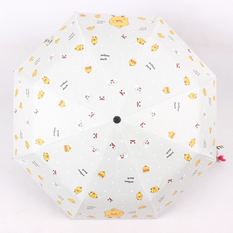 2020 Hot sale high quality custom pongee fabric 3fold umbrella promotional rain umbrella manual open