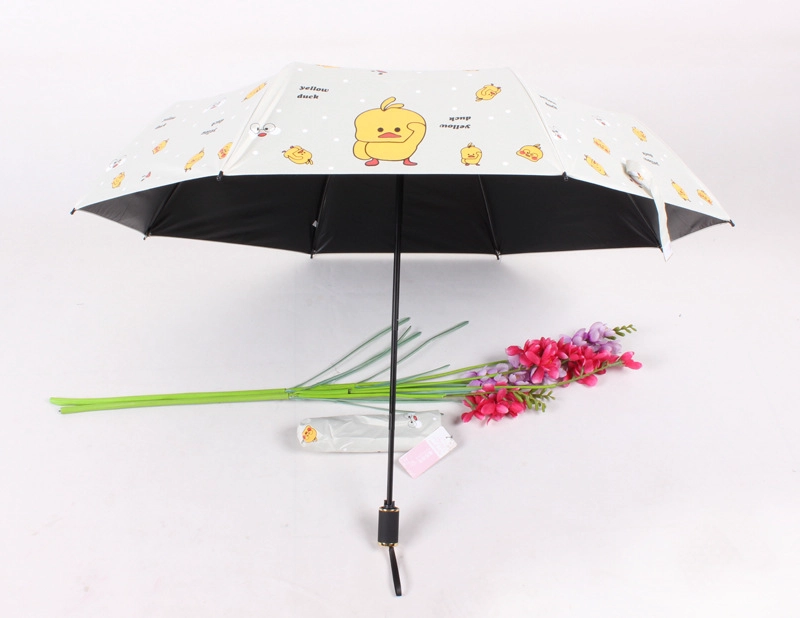 2020 Hot sale high quality custom pongee fabric 3fold umbrella promotional rain umbrella manual open