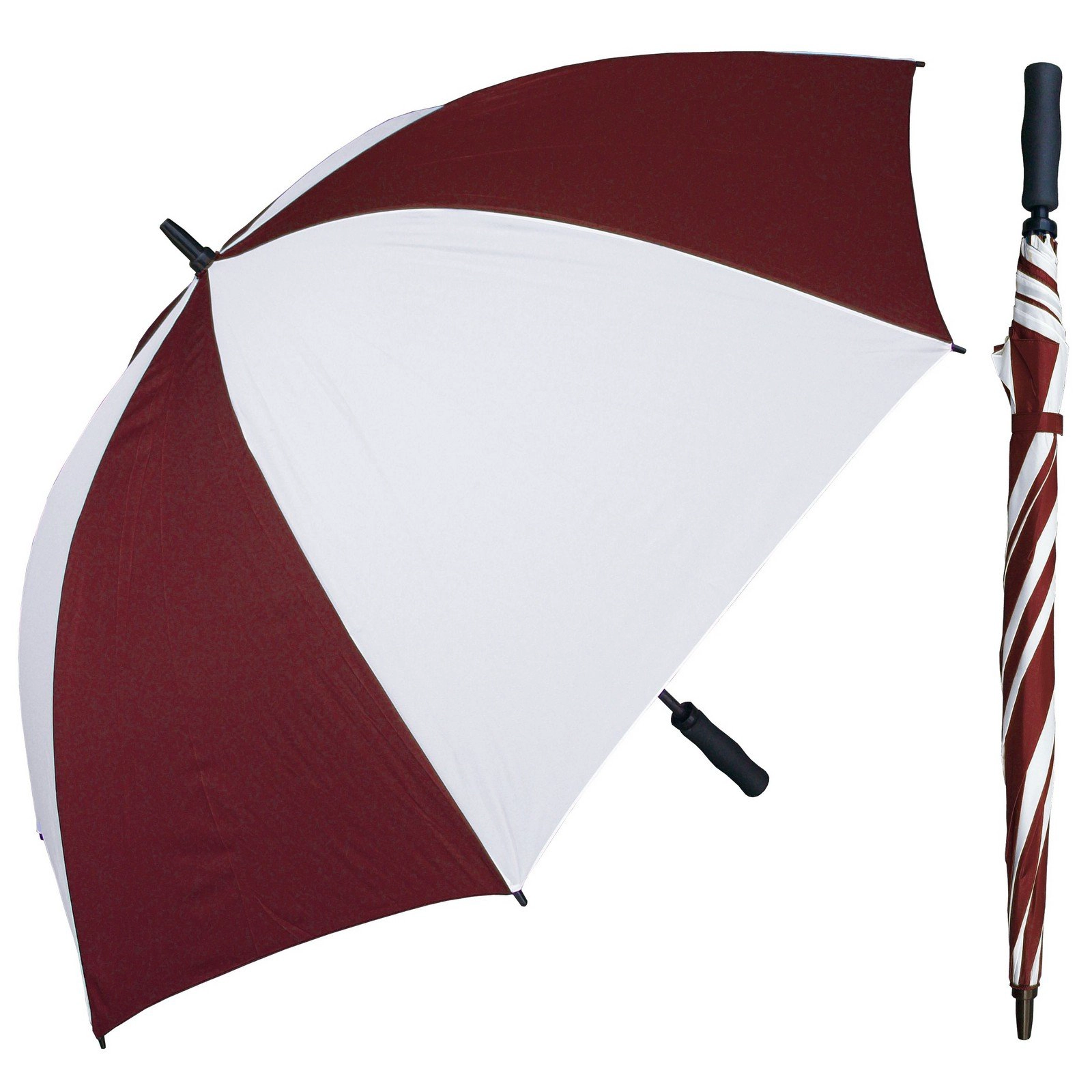 30 นิ้วคู่มือเปิดที่มีคุณภาพสูงไฟเบอร์กลาส windproof EVA กอล์ฟจับร่ม