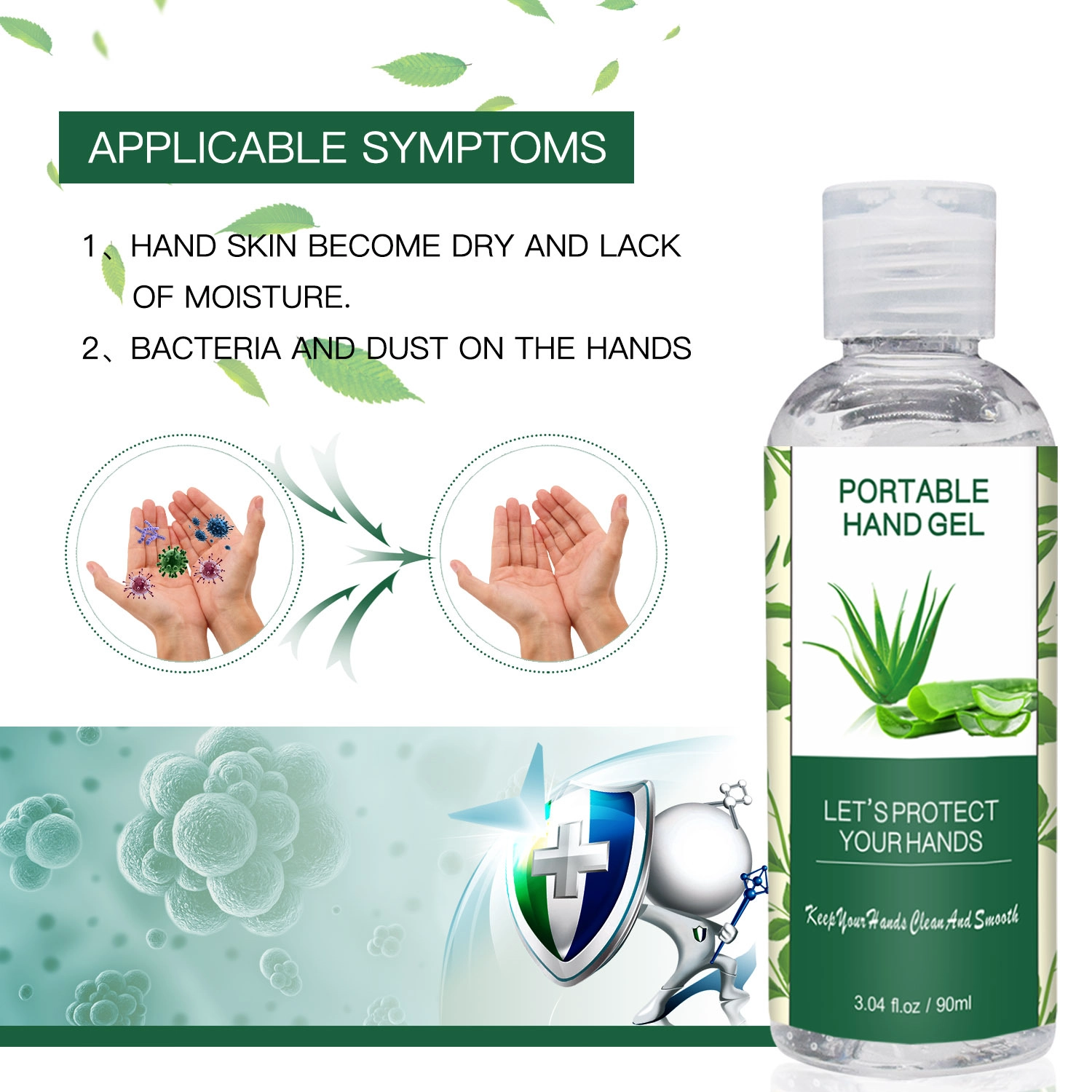75% Alcohol Gel Hand Sanitizer Gel Antibacterial Alcohol Hand Sanitizer Gel 90ml Wash Disinfectant