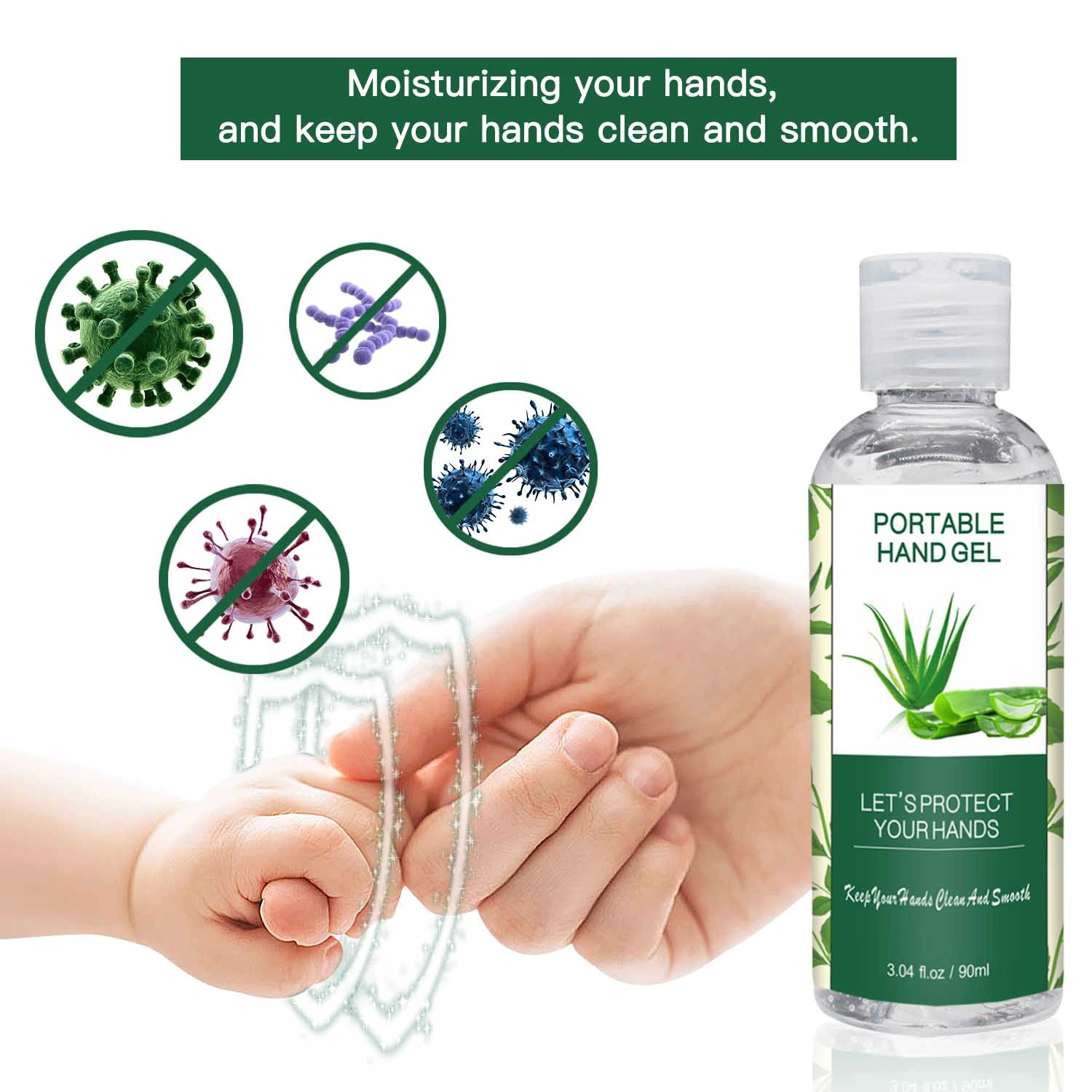 75% Alcohol Gel Hand Sanitizer Gel Antibacterial Alcohol Hand Sanitizer Gel 90ml Wash Disinfectant