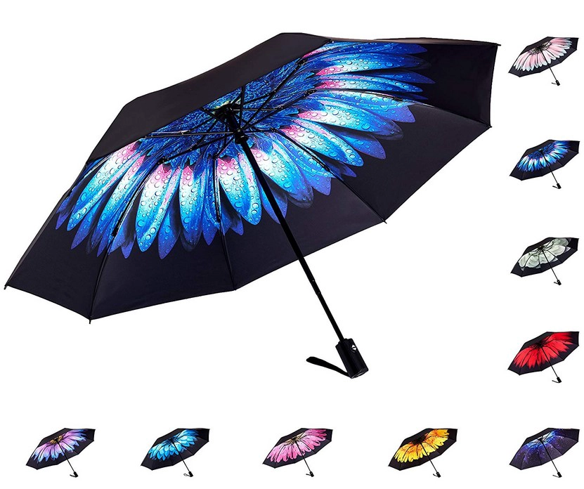 Parasol pliant tout temps extérieur auto ouvrir et fermer voyage pluie