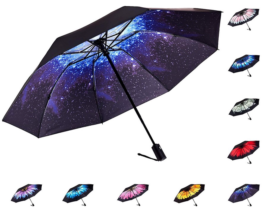 Parasol pliant tout temps extérieur auto ouvrir et fermer voyage pluie