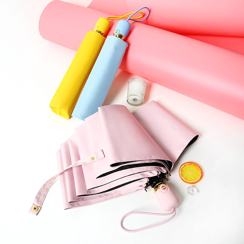 Custom auto open 3 fold umbrella with logo print Uv protection coating umbrella factory OEM