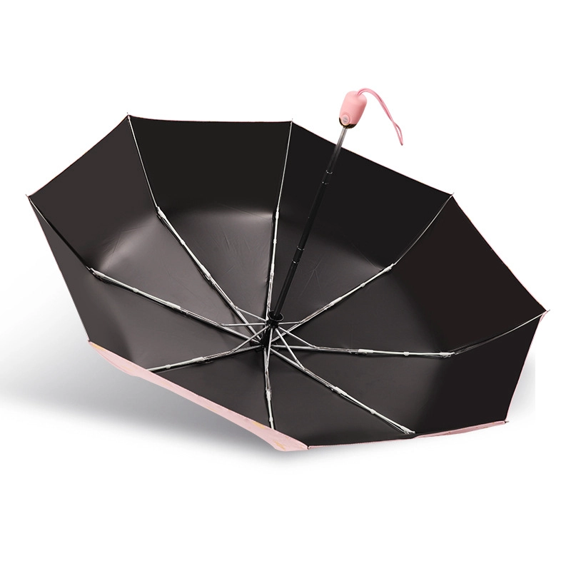 Custom pongee fabric 3fold auto open umbrella promotional rain umbrella
