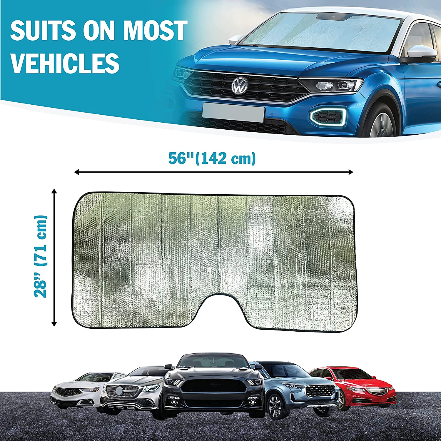 Customized Logo Car Sunshade Truck SUV-Blocks UV Rays Folding Customized Car Sun Visor Protector Front Windshield Sun Shade