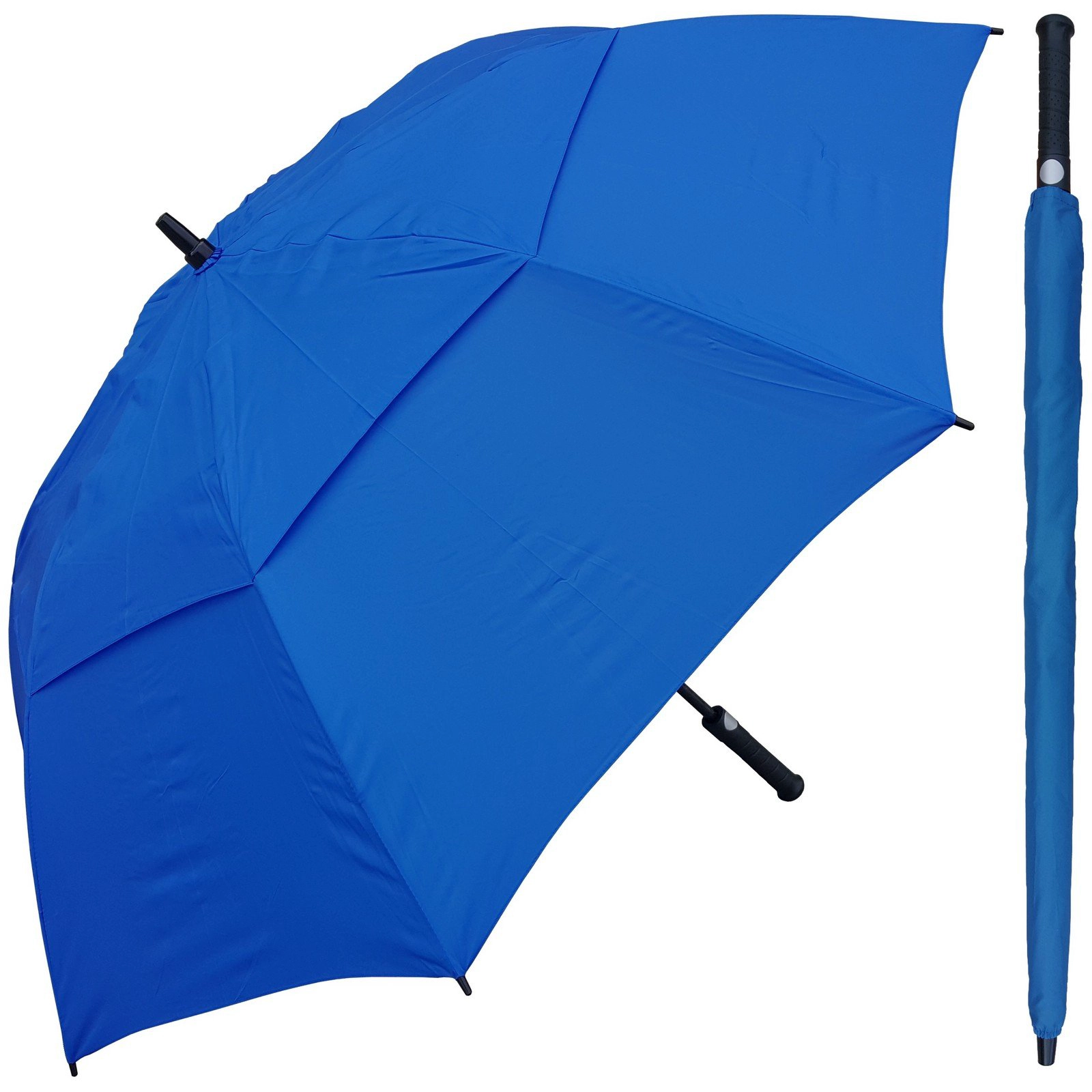 Dubbellaags winddichte luifel Fiberglas frame Zachte handgreep Golfparaplu