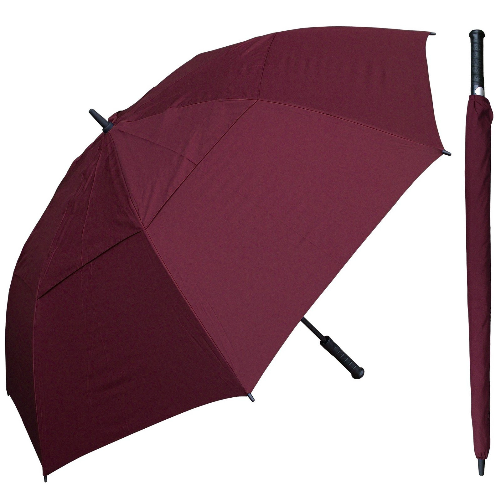 Dubbellaags winddichte luifel Fiberglas frame Zachte handgreep Golfparaplu