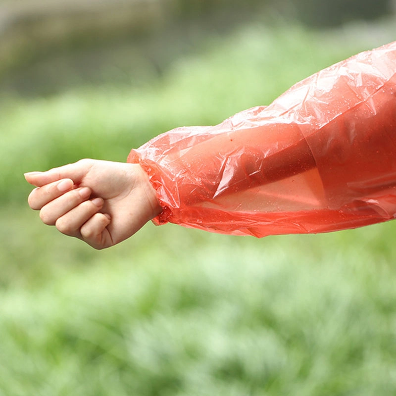 Emergency one time rain poncho plastic packable rain coat ponchos for hiking