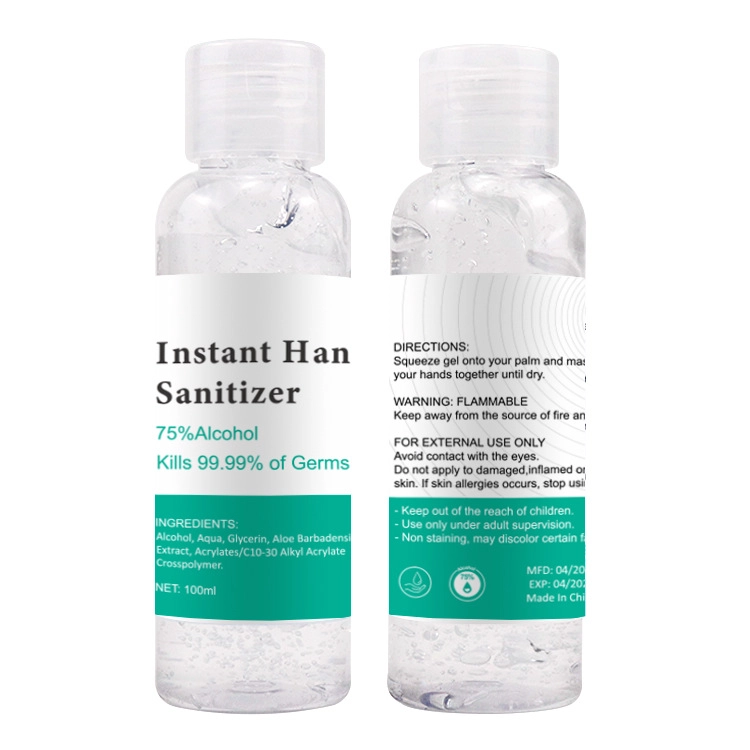Factory CE 100ml Alcohol Hand Sanitizer 75% Alcohol Gel Hand Sanitizer Gel Antibacterial Gel Wash Disinfectant