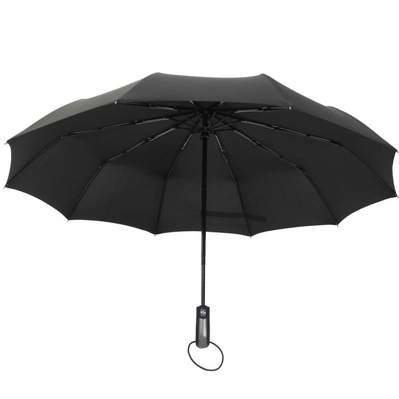 Fashion Classic Design 23 inch* 10 ribs Automatic 3 Folding 10Rib Waterproof Promotional Ladies Folding Umbrella