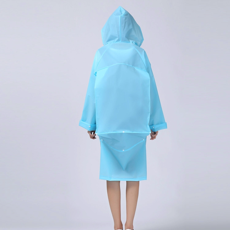 Fashion EVA Men And Women Poncho Jacket With Hood Ladies Waterproof Long Translucent Raincoat Adults Outdoor Rain Coat