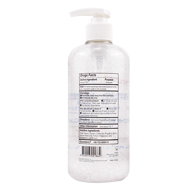 Hand Sanitizer Gel Antibacterial Alcohol Hand Sanitizer Gel Wash Disinfectant 75% Alcohol Gel 500ml
