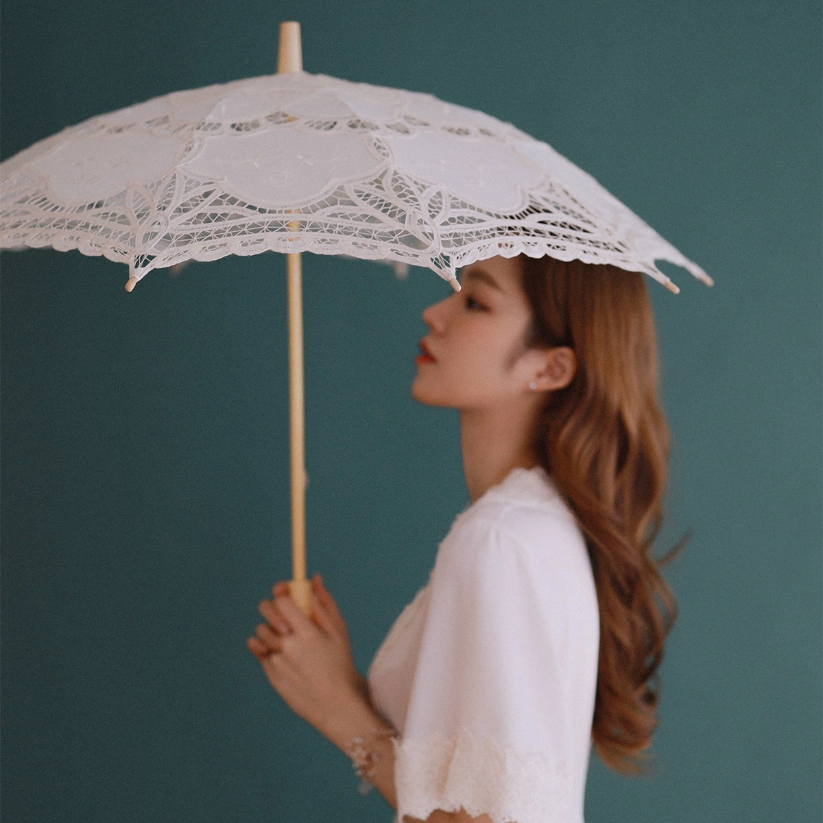 Handmade Lace Embroidery Umbrellas
