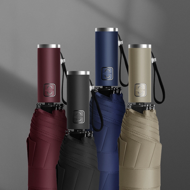 High quality Custom auto open 3 folding umbrella with logo print for promotion