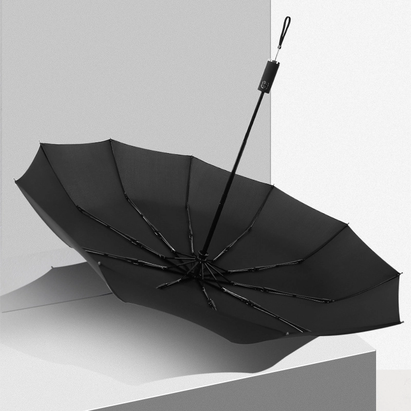 High quality Custom auto open 3 folding umbrella with logo print for promotion