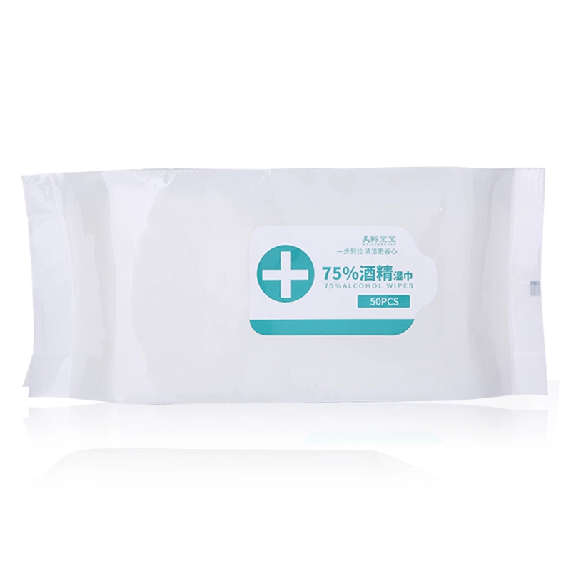 Hot sale disposable cleaning 50pcs 75% alcohol wet wipes