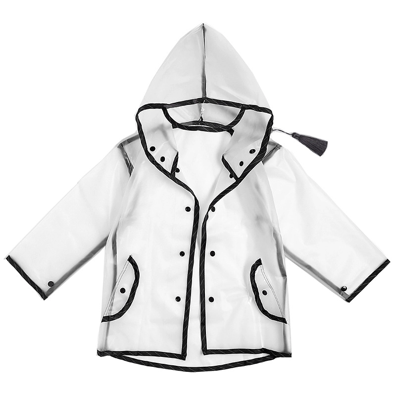 Hot sales INS stylish transparent rain coat ponchos for little girls