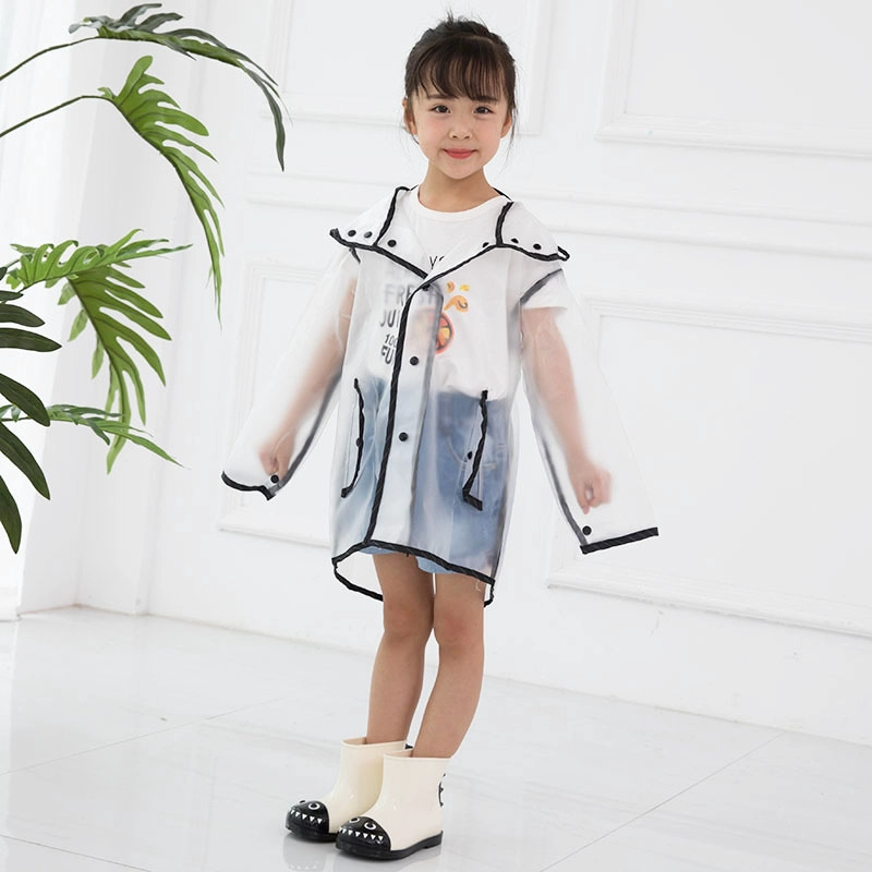 Hot sales INS stylish transparent rain coat ponchos for little girls