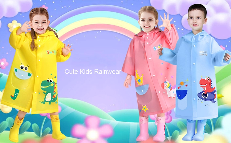 Kids Rain Jacket Thick Poncho Waterproof for Kids