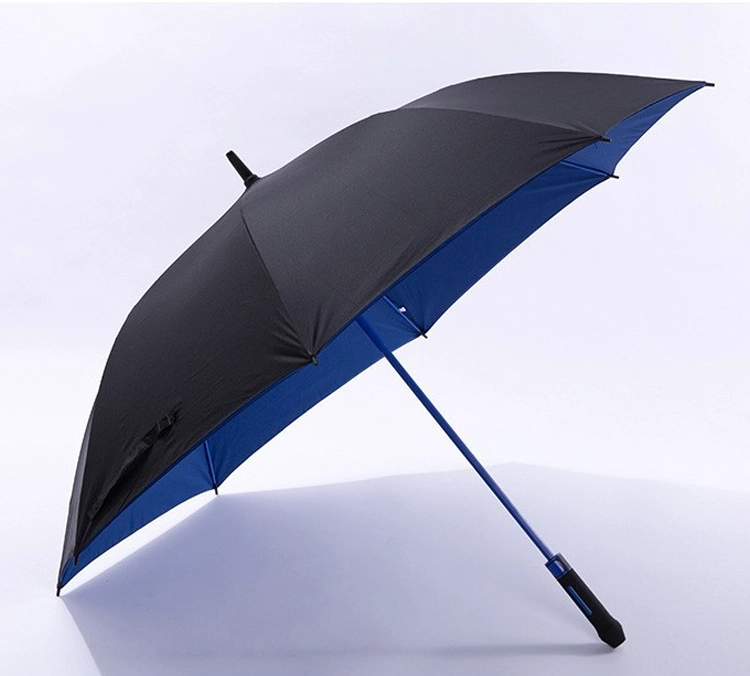 LOTUS Stock Fiberglass Automatic Golf Double-layer Umbrella Oversize Straight Umbrella for Advertising Umbrella