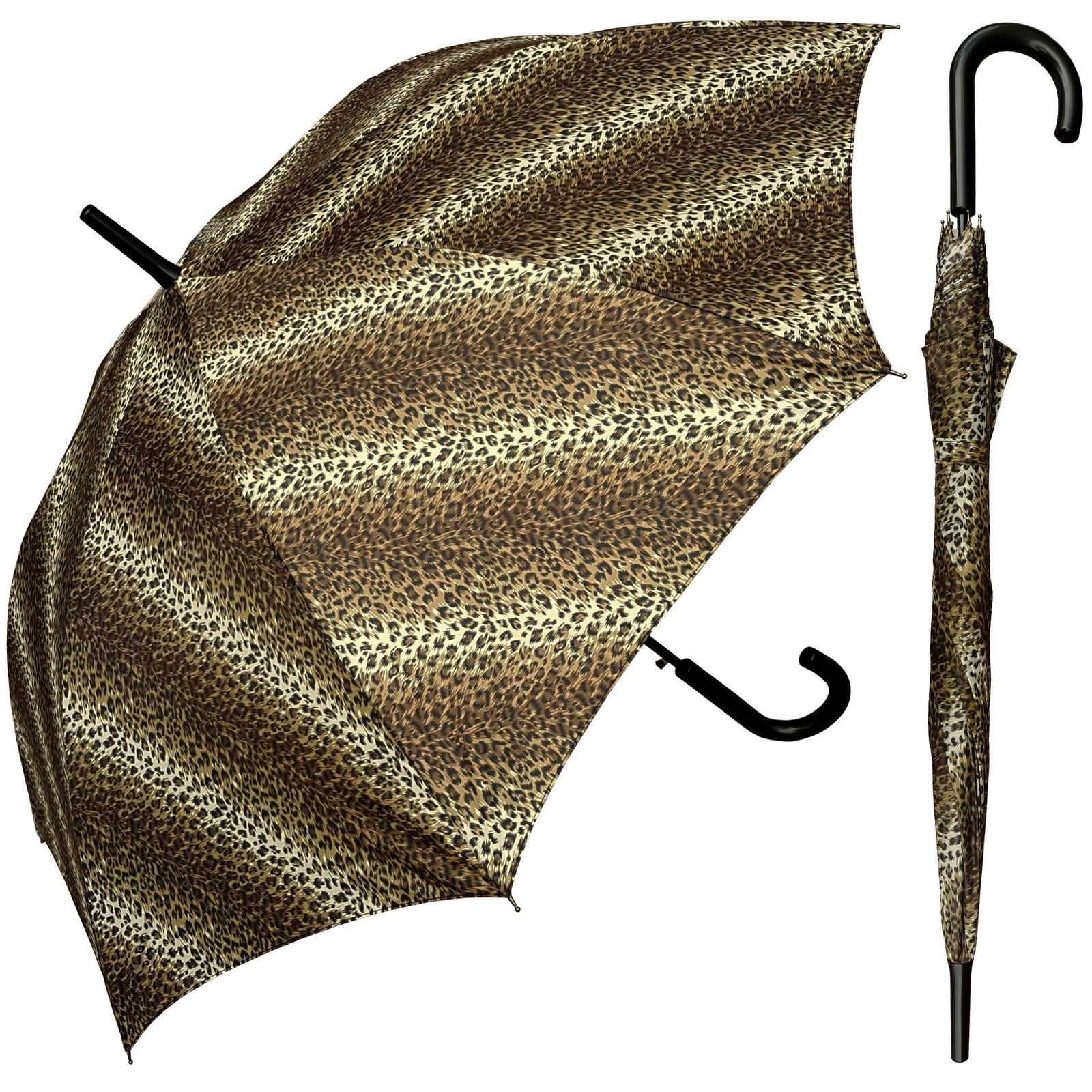 Leopard Print Satin Stoff Sunproof Werbung Straight Umbrella