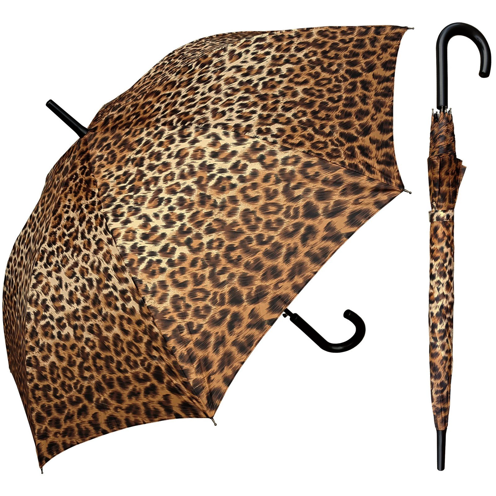 Leopard Print Satin Stoff Sunproof Werbung Straight Umbrella