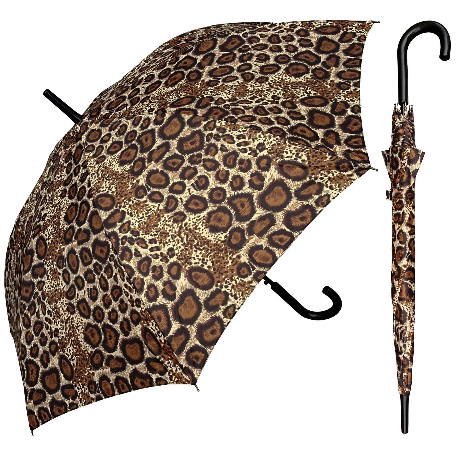 Leopard Print Satin Stoff Sunproof Werbung Straight Umbrella