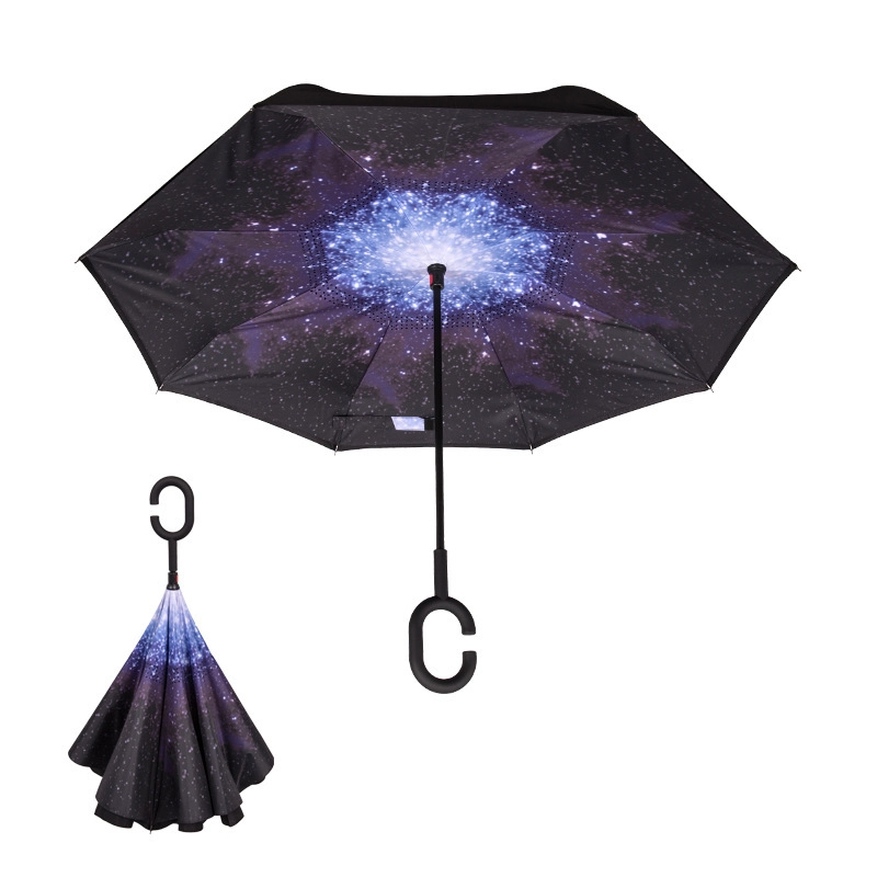 Lotus 2022 23inch 8 ribs Inverted Reverse Straight Double Layer Umbrella
