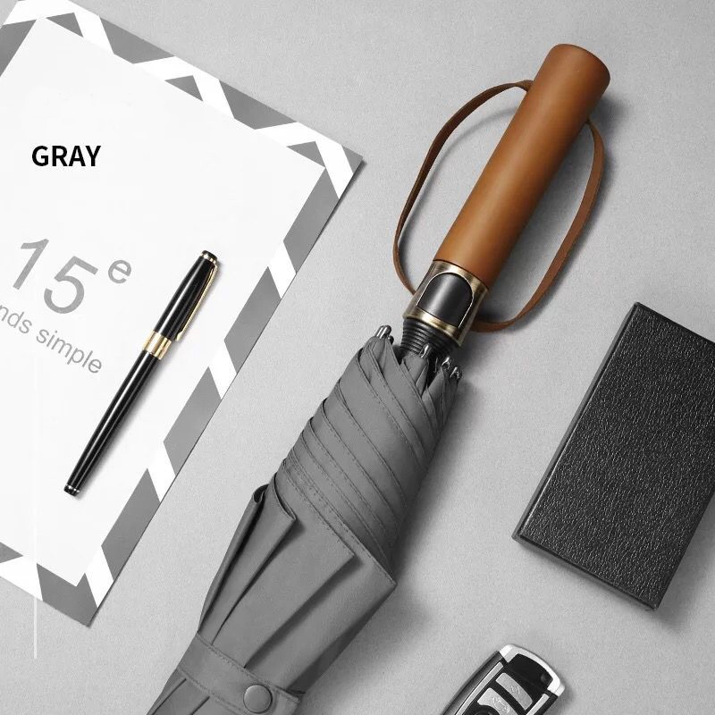 Lotus 2022 27inch 8 ribs Straight Wooden Handle Automatic Golf Umbrella