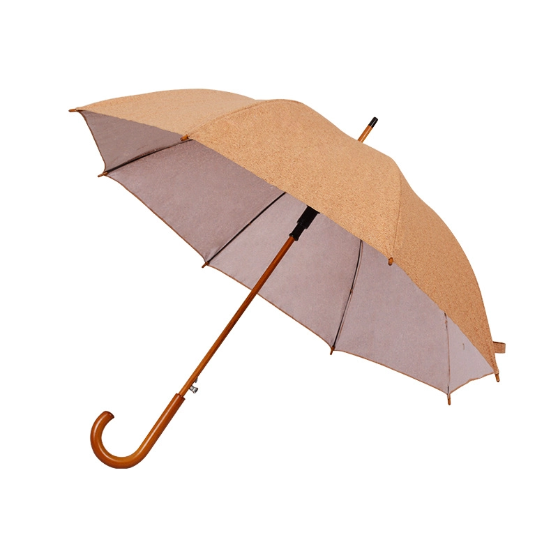 Lotus 2022 Cork Retro Wood Stick Straight Automatic Umbrella